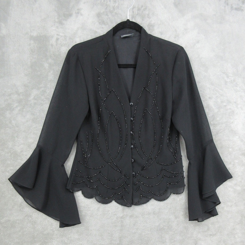 Dressbarn Jacket Womens 6 Blouse Beaded Bell Sleeve Whimsigoth Whimsy Fairy